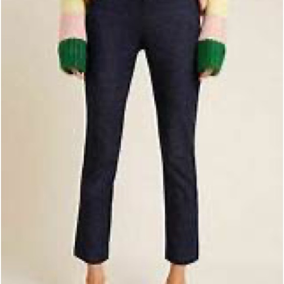 Anthropologie slim straight leg dark denim pant. Clean front. New w/o tags - Picture 3 of 9